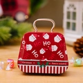 Weihnachts-Süßigkeitenbox aus Weißblech mit Weihnachtsmann-Motiv und Metallgriff - Mini Weißblech Koffer Stil D / Rote Weihnachtszitate