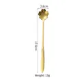 Golden long handle cherry blossom dessert spoon in stainless steel, 17.8cm length - 17CM Cherry Blossom Spoon (Gold)