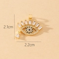 Macro shot of evil eye pendant with cubic zirconia inlay measuring 2.1cm by 2.2cm - Zirconia Eyelash Eye Style (I)