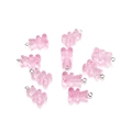 Dettaglio di ciondoli a forma di orsetto in resina rosa traslucida con ganci in metallo - Rosa Trasparente