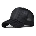 Dettaglio del cappello trucker nero pied de poule con rete traspirante e tessuto jacquard - M (56-58cm) / Pied-de-poule Nero