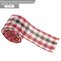 Christmas ribbon with red, black, and white plaid mesh pattern, 6.3cm width and 2m length - 6.3CM Red Black White Plaid