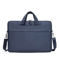 Dark blue laptop messenger bag with top handles and adjustable shoulder strap on white backdrop - Upgraded Four-pocket Design With Shoulder Straps For Attaching To A Rolling Suitcase - Dark Blue - Countdown Special Offer / 13.3 Inch