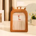 Cadre photo 7 pouces en bois avec cornes de girafe pour chambre enfant et bureau - Girafe Marron / 7"