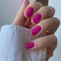 Short press-on nails in deep magenta color with a smooth glossy finish for a premium look - Fuchsia (JP2174)