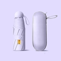 Portable purple capsule umbrella with matching zipper case and UPF 50+ sun protection - Without Box / 8 Ribs Thickened Black Glue / Light Purple