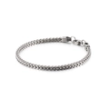 Bracciale a catena a spiga in acciaio inossidabile argento con chiusura a moschettone - 3mm x 20cm / Color Acciaio