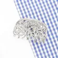 Elegant silver hollow butterfly hair claw clip with vintage scroll design for women - Silver