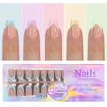 Detail of 3-in-1 soft gel nail tips packaging with 15 sizes for all nail beds - 5-Color French Press-on Nails 06