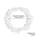 Elastic bohemian bracelet with transparent natural crushed stones and clear quartz beads - Clear Crystal Elastic
