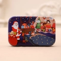 Rectangular Christmas tin box with Santa Claus illustration for DIY holiday gifting - Style 3 [Bedside]