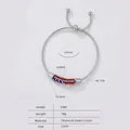 Adjustable titanium steel snake chain bracelet with colorful crystal paved curved bar charm - Pave Rhinestone Curved Tube Slider Style / Steel Color Bracelet (E461)