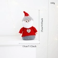 Babbo Natale di peluche con cappello rosso e bottone a cuore, decoro natalizio 25cm - Posizione in Piedi / Babbo Natale in Piedi (Rosso)
