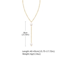 Gold Y-shaped necklace with white imitation pearls and adjustable chain dimensions - 1973-Double Pearl Y-Shape