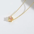 Collana d'oro vintage francese con ciondolo a stella in smalto colorato da donna - Pentagramma
