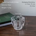 Nordic crystal glass thumb candle holder with radial ribbed texture for modern home decor - Thumb Cup Candle Holder