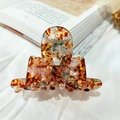 French retro acetate bow hair claw clip in tortoiseshell pattern for elegant hair styling - Red-brown Marble