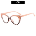 Cat eye TR90 glasses frame in leopard print and pink temples, variant C6 style - Pink Over Demi
