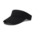Visière de soleil classique noire en tissu avec coutures renforcées pour le sport - Taille unique / Noir