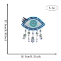 Blue sequin evil eye heart patch with beaded tassels measuring 16.5x17.6cm for DIY decor - Blue White Evil Eye Tassel