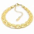 Elegant gold woven mesh chain bracelet with lobster clasp and adjustable extension link - 5-Strand 18cm Gold Bracelet