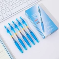 Set di 5 penne gel blu a scatto 0.5mm con impugnatura morbida e scatola inclusa - 12 Pezzi/Scatola / Blu
