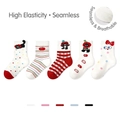 5er-Set nahtlose Baumwollsocken für Kinder mit bunten Cartoon-Tier-Mustern - S (1-3 Jahre / Empf. Fuß 12-15cm) / 1938 Katzenfrucht-Paradies (5 Paare)