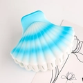 Pinza para el pelo con forma de concha en degradado azul y blanco de resina elegante - 4.5CM / Degradado Azul Blanco