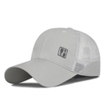 Casquette de baseball en maille grise respirante avec broderie chinoise stylée - Réglable / Gris clair
