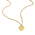 18K gold plated stainless steel heart necklace with mini zircon stone and fine chain - April/Diamond White