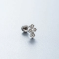 Silver hollow cross stud earring for cartilage with screw back closure in polished steel - Hollow Cross Style(A98-1#)