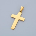 Colgante de cruz de acero inoxidable dorado minimalista con un acabado pulido suave - Tipo B Simple de Una Sola Capa (KP78113-HR) / Dorado (Sin Cadena)