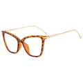 Classic leopard print cat-eye frames with gold metal temples and UV400 protection - Leopard Print