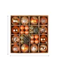 42-piece set of gold and orange Christmas balls in matte and glossy textures - 42 Pieces/Pack / Orange