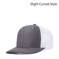 Mesh trucker hat in dark grey and white with a pre-curved visor for sun protection - Adjustable / Charcoal + White Mesh