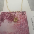 Collier double rang doré avec chaîne trombone et pendentif lettre D serti de diamants - Lettre D