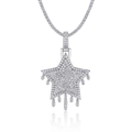Hip hop S925 sterling silver pentagram pendant with moissanite on a tennis chain - Drip Star Pendant