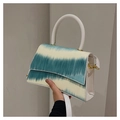 Borsa a tracolla stile graffiti tie-dye bianco e verde acqua con finiture dorate - Blu