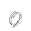 Anillo de doble espiral en plata S925 con brillantes circonitas en engaste micro-pave - Talla EE. UU. 5 / Plata de ley 925