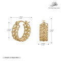 Disegno tecnico degli orecchini a cerchio dorati con dimensioni e argento 925 marchiato - Argento 925 / Oro