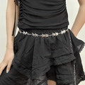 Adjustable silver star metal waist chain belt for women in trendy Y2K punk style - Star Splicing K0237