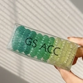 Set aus hochelastischen grünen und gelben Spiral-Haargummis in einer transparenten Box - Telefonkabel-Stil / 9 Stück/Box / Grüntöne