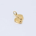 Gold stainless steel baby feet pendant with heart cutouts for DIY jewelry making - Gold / Vacuum Gold Plating