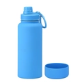 Sky blue 1L insulated sports water bottle with matte finish and silicone boot - 1 L / Sea Blue - Sport