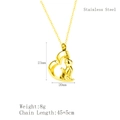 Golden heart cremation urn necklace with cat design, made of high-quality stainless steel - Stainless Steel / LP1344 Gold Cat Heart