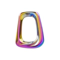 Close-up of rainbow plated 304 stainless steel irregular trapezoid hollow pendant - Colorful