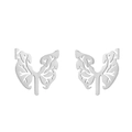 Unique anatomy lung shaped stud earrings made of polished stainless steel for women - Steel
