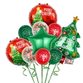 Christmas balloon set with Santa Claus, stars, and Xmas tree foil balloons - Star Christmas Tree Combo