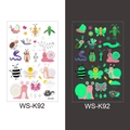 Luminous insect cartoon tattoo stickers for kids featuring butterflies and bees WS-K92 - Cartoon Mix Style (WS-K92)