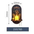 Black bohemian moon phase wood candle shelf wall decor with mystic carvings - Snake